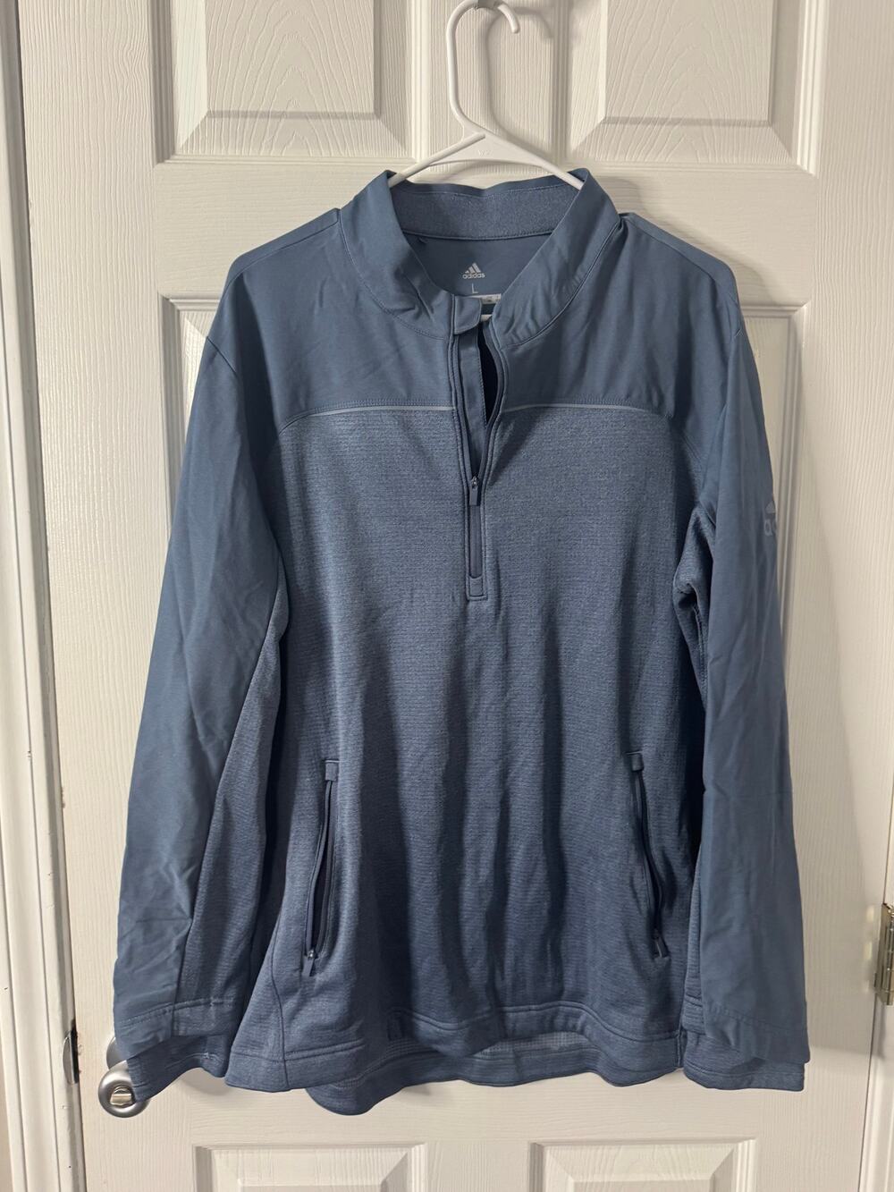 Adidas Golf Lightweight Athletic Quarter Zip Pullover Light Blue Sz: Large